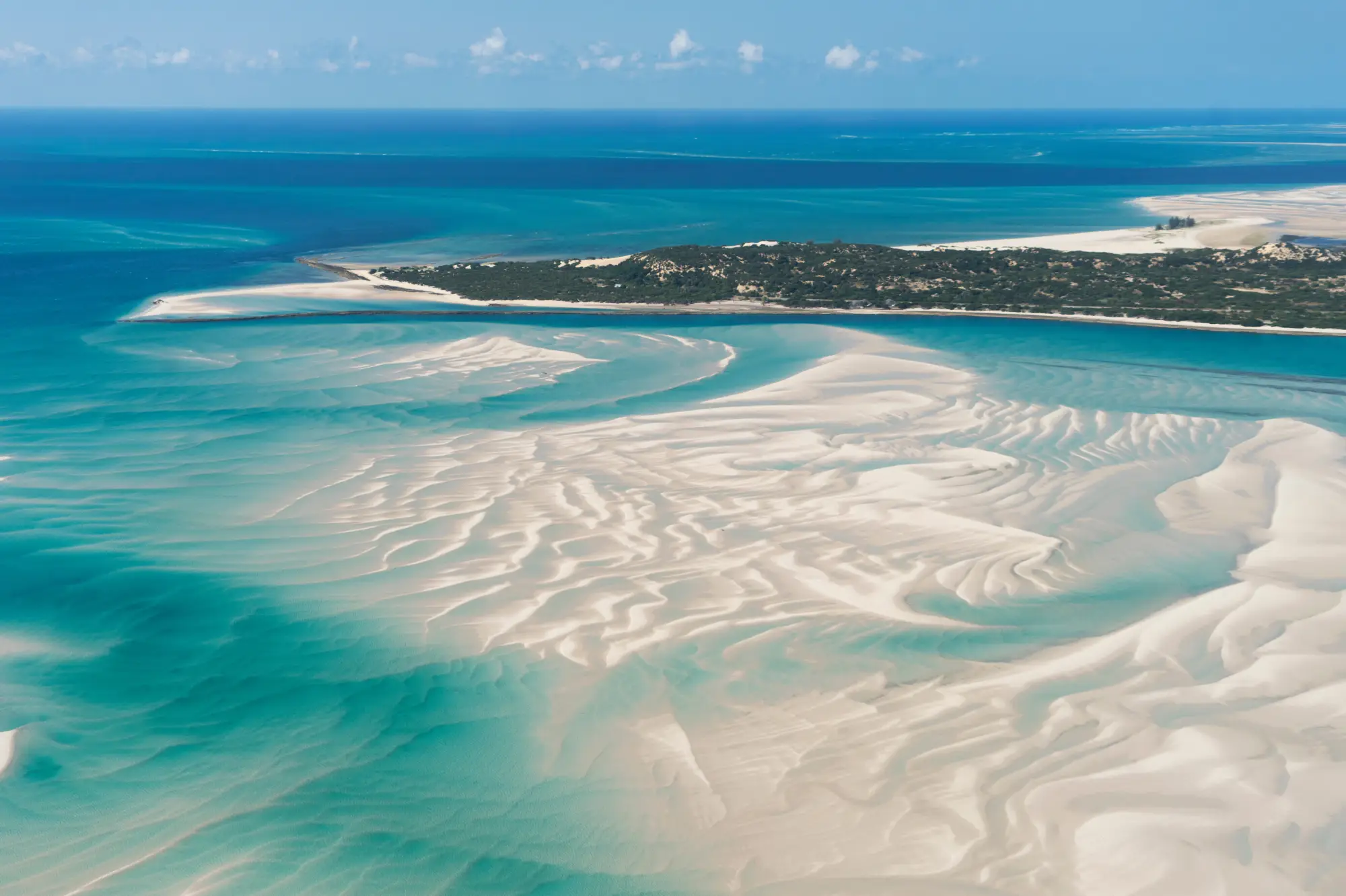 A bird's eye view of the beautiful beaches of Mozambique.