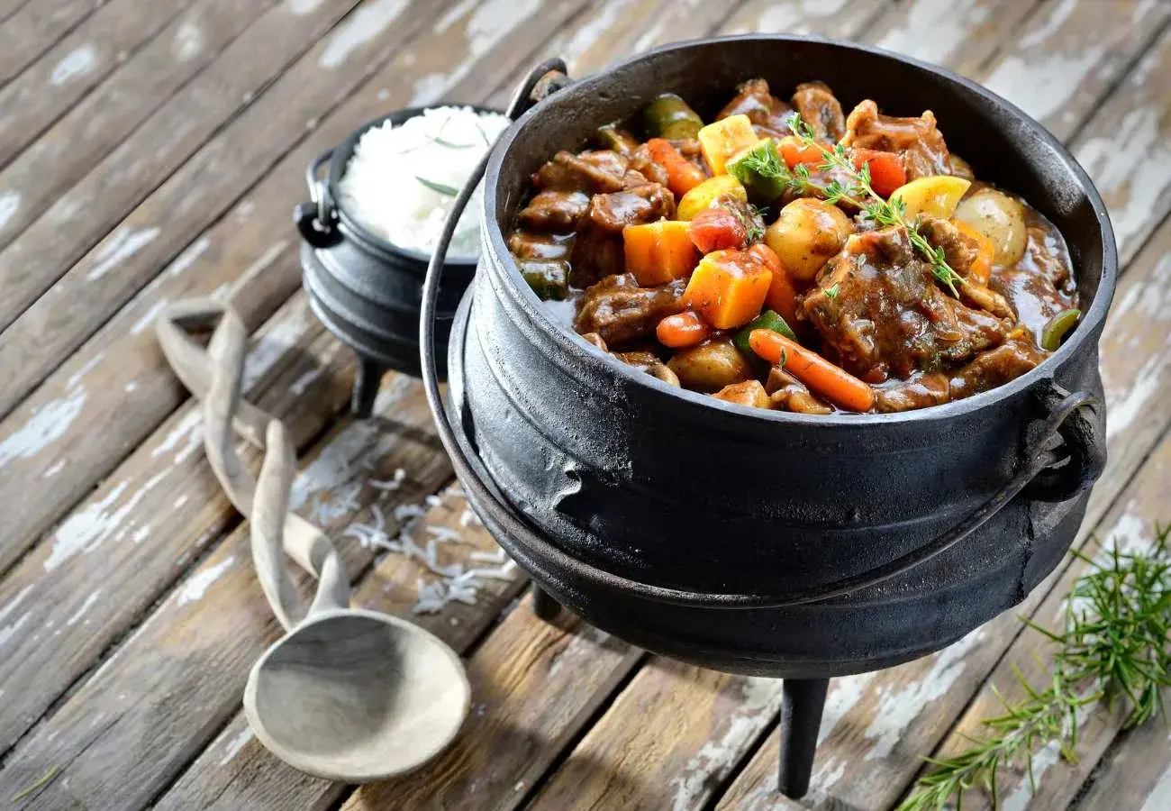 A hearty pot of potjie, a popular dish in Namibia.